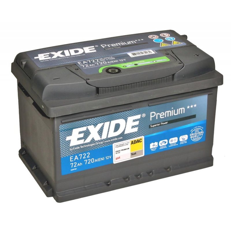 Аккумулятор EXIDE PREMIUM 12V 72AH 720A ETN 0(R+) B13 278x175x175mm 16.61kg